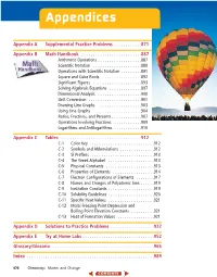 Appendices, Glossary, Index, and Photo Credits