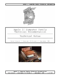 Apple ][ Computer Family Technical Documentation