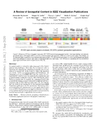 Arxiv:2009.03390V1 [Cs.DL] 7 Sep 2020 Meta-Analytical Work Around Geospatial Analytics and Geovisualiza- Tion That May Shed Light on Opportunities for Innovation