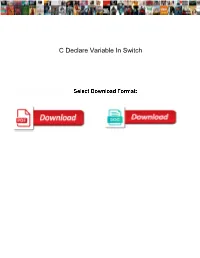 C Declare Variable in Switch