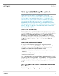 Citrix Application Delivery Management (Citrix ADM )Data Sheet
