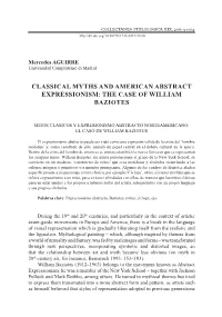 Classical Myths and American Abstract Expressionism: the Case of William Baziotes