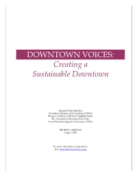 DOWNTOWN VOICES: Creating a Sustainable Downtown