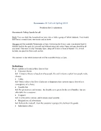 Economics 11 Caltech Spring 2010 Definitions