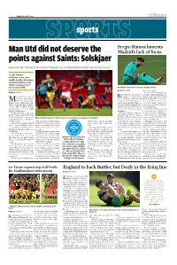 Man Utd Did Not Deserve the Points Against Saints: Solskjaer