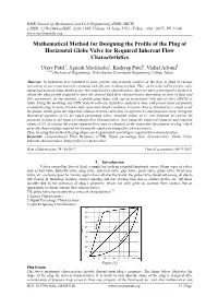 Mathematical Method for Designing the Profile of the Plug of Horizontal Globe Valve for Required Inherent Flow Characteristics
