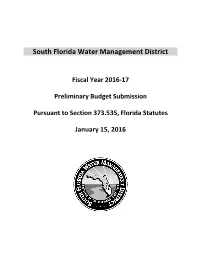 SFWMD FY2017 Preliminary Budget Submission