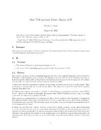 Stat 3701 Lecture Notes: Basics of R