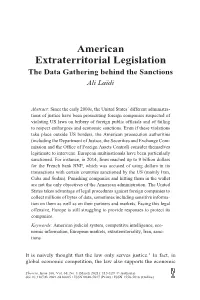 American Extraterritorial Legislation the Data Gathering Behind the Sanctions Ali Laïdi
