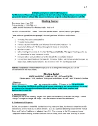 Debtors Anonymous and Health Issues