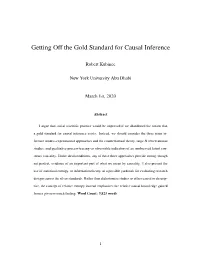 Getting Off the Gold Standard for Causal Inference