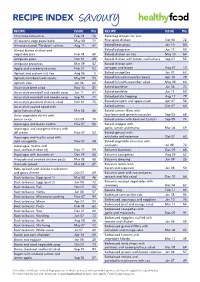 RECIPE INDEX Savoury