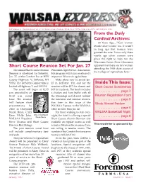 Short Course Reunion Set for Jan. 27 Inside This Issue