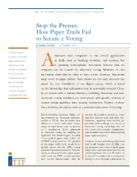 Stop the Presses: How Paper Trails Fail to Secure E-Voting