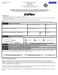 TA-W6333: E-Zpass On-The-Go Retail Sales Program Application For
