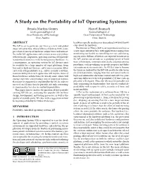 A Study on the Portability of Iot Operating Systems