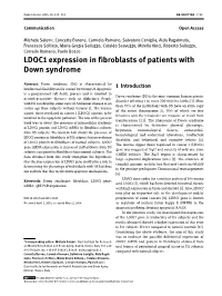 LDOC1 Expression in Fibroblasts of Patients with Down Syndrome