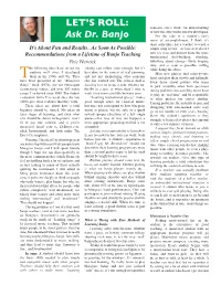 LET's ROLL: Ask Dr. Banjo