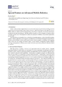 Special Feature on Advanced Mobile Robotics