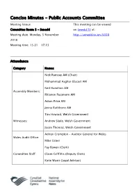 Concise Minutes - Public Accounts Committee