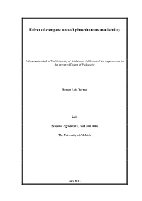 Effect of Compost on Soil Phosphorous Availability