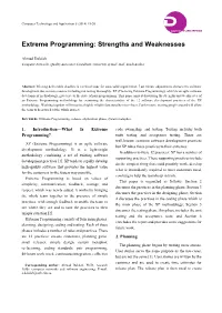 Extreme Programming: Strengths and Weaknesses