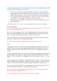 QUESTIONS BROUGHT to CUSG MEETING on MON 4Th NOVEMBER 2019 by the USERS of THECUMBRIANS.NET FORUM