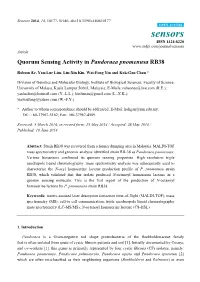 Quorum Sensing Activity in Pandoraea Pnomenusa RB38