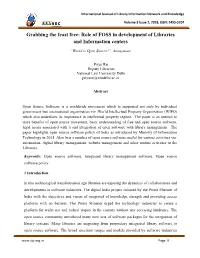 Role of FOSS in Development of Libraries and Information Centers