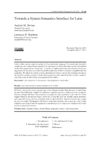Towards a Syntax-Semantics Interface for Latin