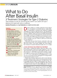What to Do After Basal Insulin