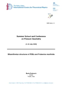 Bihamiltonian Structures of Pdes and Frobenius Manifolds