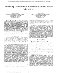 Evaluating Classification Schemes for Second Screen Interactions