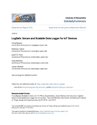 Logsafe: Secure and Scalable Data Logger for Iot Devices