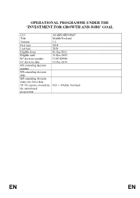 Operational Programme Under the 'Investment For