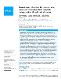 Recruitment of Toxin-Like Proteins with Ancestral Venom Function Supports Endoparasitic Lifestyles of Myxozoa
