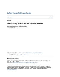 Responsibility, Injustice and the American Dilemma
