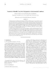 Sensitivity of Monthly Convective Precipitation to Environmental Conditions