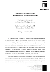 The Macquarie Bicentennial: a Reappraisal of the Bigge Reports