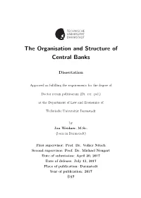 The Organisation and Structure of Central Banks. Dissertation
