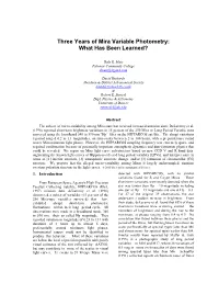 A Paper for the Society for Astronomical Sciences