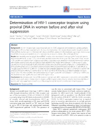 Determination of HIV-1 Coreceptor Tropism Using Proviral DNA In