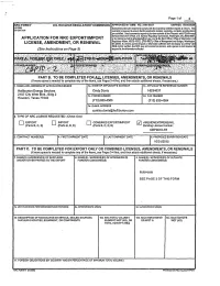 Export and Import License Application from Halliburton Energy Services
