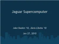 Jaguar Supercomputer