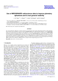 Use of MESSENGER Radioscience Data to Improve Planetary Ephemeris and to Test General Relativity