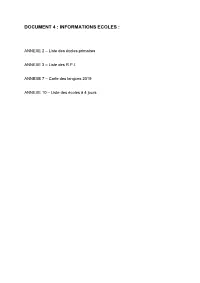 Document 4 : Informations Ecoles