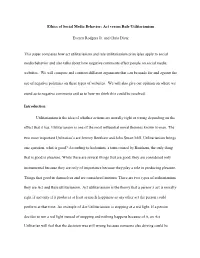 Ethics of Social Media Behavior: Act Versus Rule Utilitarianism Everett