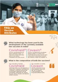Faqs on Vaccine Attributes
