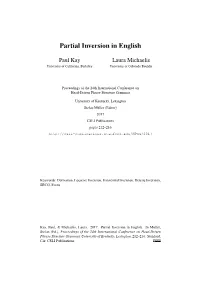 Partial Inversion in English