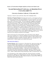 Second International Conference on Quantum Error Correction (QEC11)